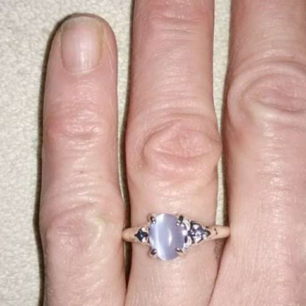 Sky blue tiger eye ring